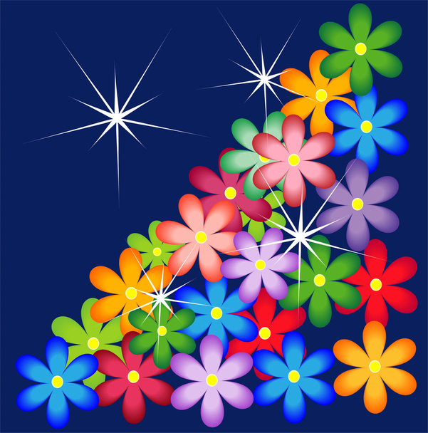 bright background with flowers for a design - Vecteur, image