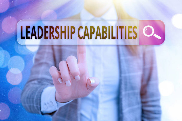 Handwriting text writing Leadership Capabilities. Concept meaning Set of Performance Expectations a Leader Competency. - Photo, Image