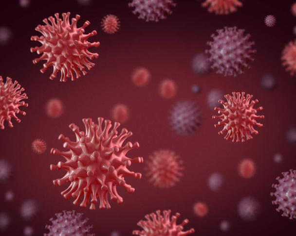 Coronavirus on a dark background. 3d illustration. - Fotó, kép
