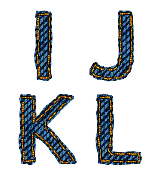 Jeans alfabet brief - Vector, afbeelding
