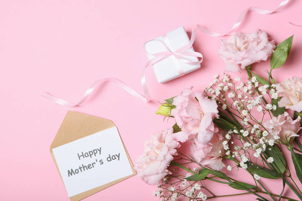flowers and gifts on the table. March 8 concept, mother's day, womens day, birthday. - Foto, immagini