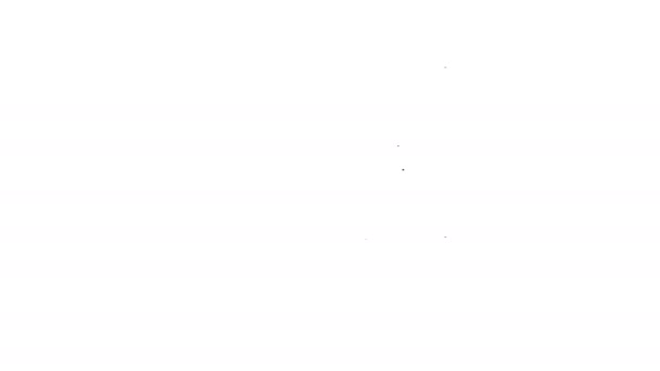 Fekete vonal Búvármaszk és pipa ikon elszigetelt fehér háttér. Extrém sport. Víz alatti búvárfelszerelés. 4K Videó mozgás grafikus animáció - Felvétel, videó