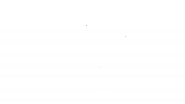 Черная линия Ласты для плавания значок изолирован на белом фоне. Оборудование для ныряния. Экстремальный спорт. Спортивное оборудование. Видеографическая анимация 4K - Кадры, видео