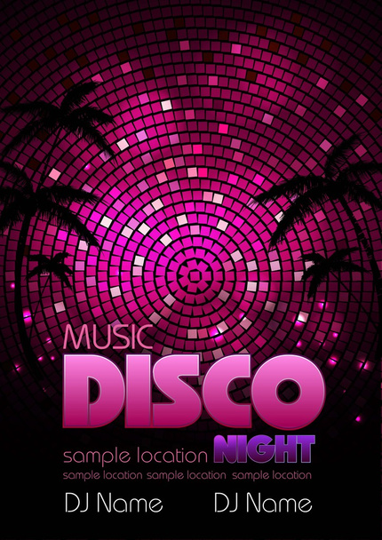 Disco background. Disco poster - Vetor, Imagem