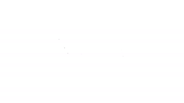 Black Line Tankstellensymbol isoliert auf weißem Hintergrund. Verkehrsbezogenes Dienstleistungsgebäude Benzin und Öl. 4K Video Motion Grafik Animation - Filmmaterial, Video
