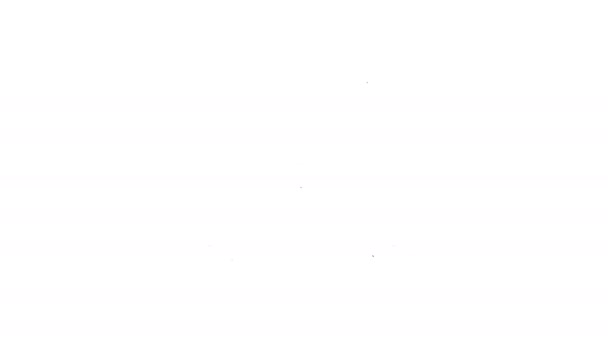 Černá čára Ice hokejky ikona izolované na bílém pozadí. Grafická animace pohybu videa 4K - Záběry, video