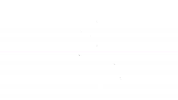 Černá čára Hokej nad sportovní vítěz ikona pódia izolované na bílém pozadí. Grafická animace pohybu videa 4K - Záběry, video