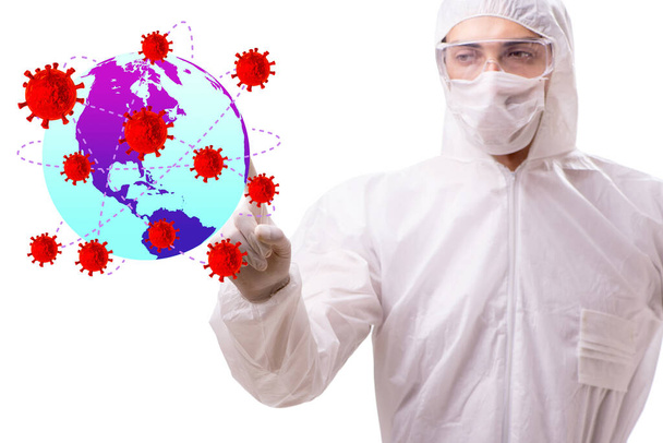 Coronavirus covid-19 világjárvány koncepciója orvossal - Fotó, kép