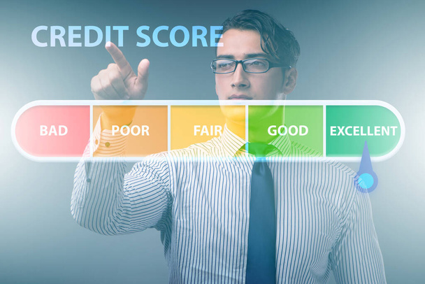 Businessman in credit score concept - 写真・画像
