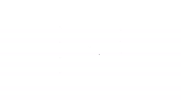 Zwarte lijn Adresboek pictogram geïsoleerd op witte achtergrond. Notitieboek, adres, contact, telefoongids, telefoonboek icoon. 4K Video motion grafische animatie - Video