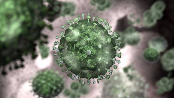 Virus sur fond de couleur claire - rendu 3d
 - Photo, image