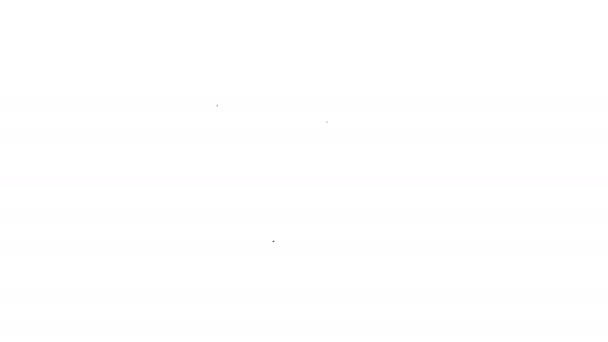 Schwarze Linie Ordner-Symbol auf weißem Hintergrund isoliert. Buchhalter-Symbol. Buchhaltungsmanagement. 4K Video Motion Grafik Animation - Filmmaterial, Video