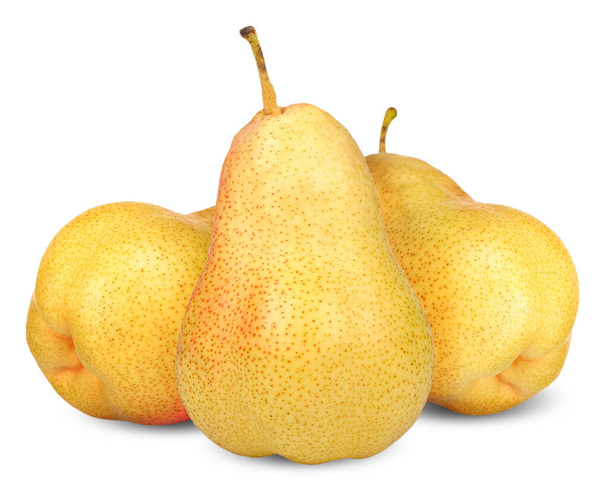 yellow pear isolated on white, pear clipping path - Photo, Image