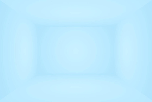 Abstract Luxe verloop Blauwe achtergrond. Glad Donkerblauw met Black vignette Studio Banner. 3D Studio kamer. - Foto, afbeelding