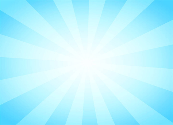 Fundo abstrato azul claro com raios vintage e brilho. Vector wallpaper ilustração do céu com Sunburst e espaço de cópia
. - Vetor, Imagem