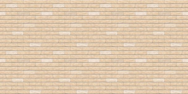 Brick beige wall seamless pattern background. - Vector, Image