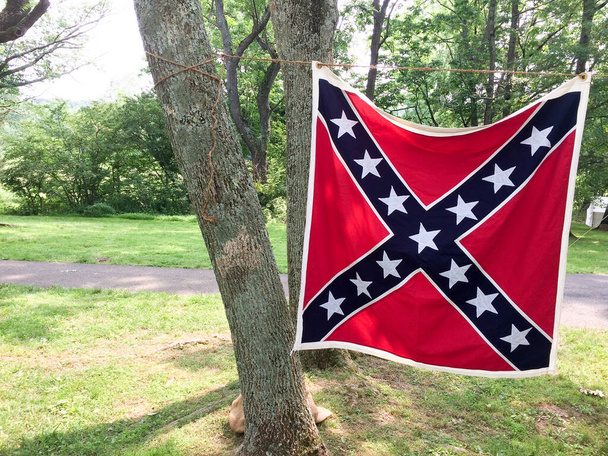 american civil war reenactment confederate flag - Photo, Image