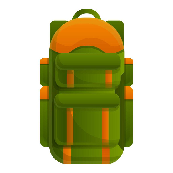 Hiking backpack icon, cartoon style - Вектор,изображение