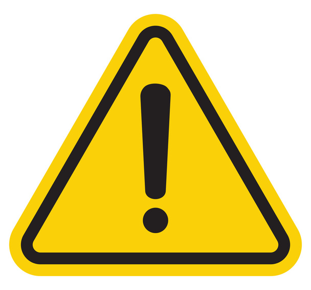Hazard warning attention sign with exclamation mark symbol - Vector, Image