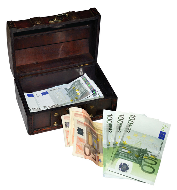 euró pénz 100 50 20 10 5. elszigetelt - Fotó, kép