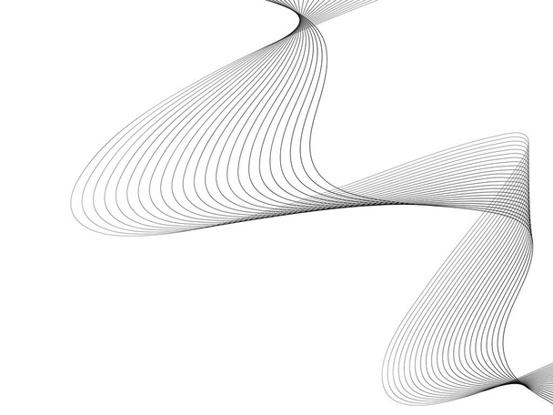 Abstrakti aalto elementti suunnitteluun. Digitaalinen taajuuskorjain. Tyylitelty linja taiteen tausta. Vektorikuvitus. Aalto viivoilla luotu sekoitustyökalulla. Kaareva aaltoileva viiva, sileä raita - Vektori, kuva