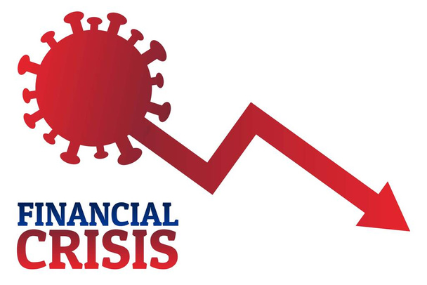 Concepto de crisis financiera. Plantilla para fondo, banner, póster con inscripción de texto. Ilustración del vector EPS10
. - Vector, imagen