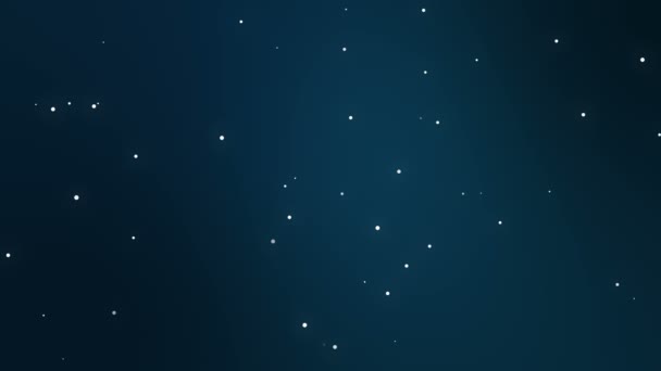 Partículas estelares parpadeantes animadas sobre fondo azul oscuro del cielo nocturno
. - Metraje, vídeo