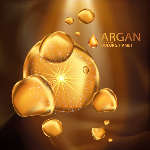argan oil Serum and Background Concept Skin Care Cosmetic. - Vector, imagen