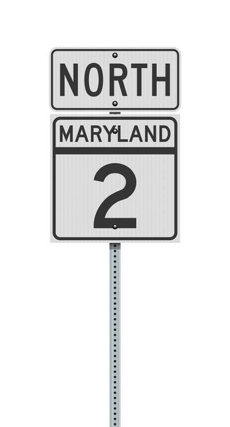 Ilustracja wektorowa znaku drogowego Maryland State Highway na metalowej słupku - Wektor, obraz