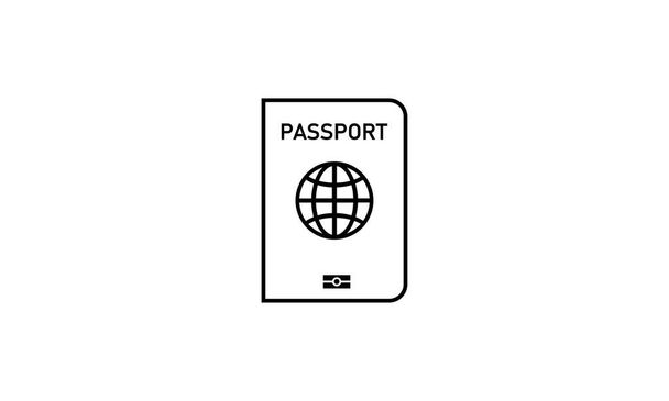 パスポートアイコン、国際パスポートカバーテンプレート. - ベクター画像