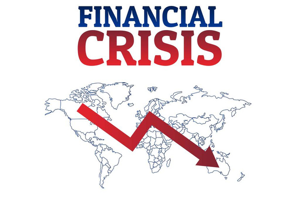 Koncept finanční krize. Šablona pro pozadí, nápis, plakát s textem. Vektorová ilustrace EPS10 - Vektor, obrázek