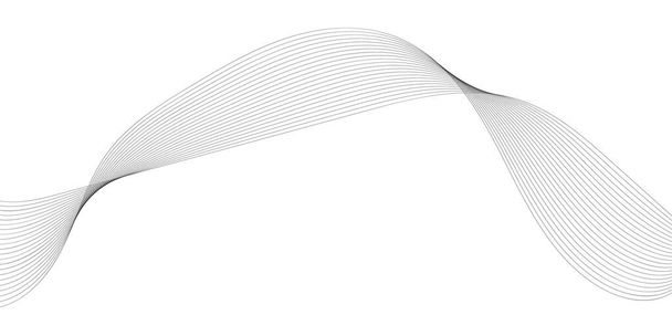 設計のための抽象波要素。デジタル周波数トラックイコライザ。様式化された線画の背景。ベクトルイラスト。ブレンドツールを使用して作成された線で波。曲線状の波線、滑らかなストライプ - ベクター画像
