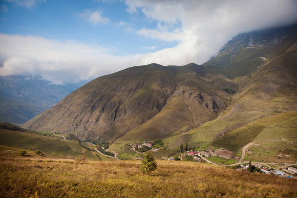 Beautiful mountains of Sno valley, Juta village and Chaukhi pass, Kazbegi, Georgia - Fotó, kép