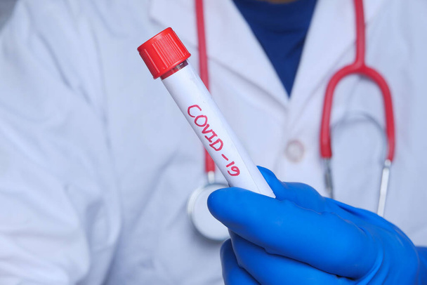 laboratory technician testing corona virus , COVID 19 test. - Valokuva, kuva
