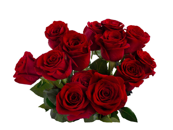 bouquet of red roses with green foliage - Foto, immagini