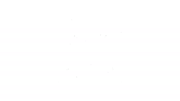 Czarna linia Krzyżowany ołówek z ikoną gumki izolowane na białym tle. Narzędzia do rysowania i edukacji. Symbol biura szkolnego. 4K Animacja graficzna ruchu wideo - Materiał filmowy, wideo