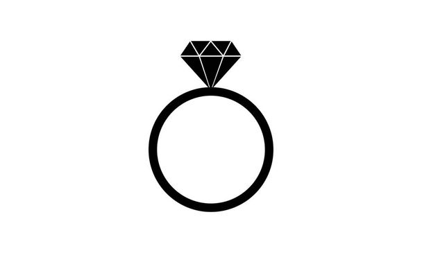 Diamanten verlovingsring icoon vector - Vector, afbeelding