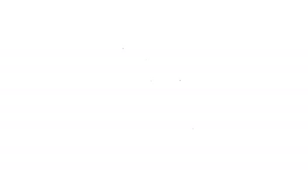 Μαύρη γραμμή Χέρι κρατώντας εικονίδιο παιγνιόχαρτα απομονώνονται σε λευκό φόντο. Σχεδιασμός παιχνιδιού καζίνο. 4K Γραφική κίνηση κίνησης βίντεο - Πλάνα, βίντεο