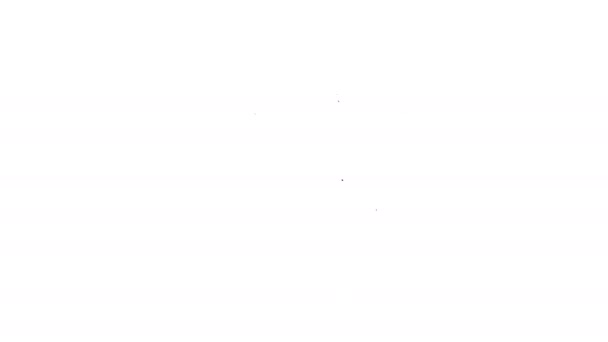 Ligne noire Portefeuille avec piles argent papier icône de trésorerie isolé sur fond blanc. Icône de sac. Symbole d'épargne. Animation graphique de mouvement vidéo 4K - Séquence, vidéo