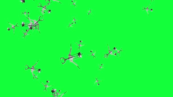 grupo de elementos de saca-rolhas animados, loop sem costura na chave de croma de tela verde
 - Filmagem, Vídeo