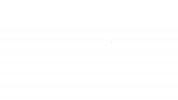 Línea negra Icono de cubo de fuego aislado sobre fondo blanco. Cubo de metal vacío o con agua para combatir incendios. Animación gráfica de vídeo 4K - Metraje, vídeo