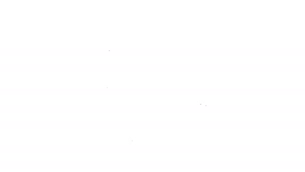 Línea negra Icono de megáfono aislado sobre fondo blanco. Firma del portavoz. Animación gráfica de vídeo 4K - Metraje, vídeo