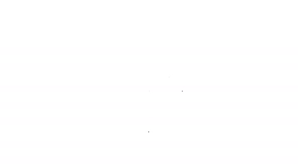 Fekete vonal Iránytű ikon elszigetelt fehér háttérrel. Windrose navigációs szimbólum. Szélrózsa jel. 4K Videó mozgás grafikus animáció - Felvétel, videó