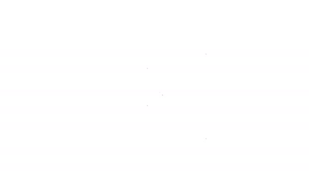 ブラックライン白い背景に分離された面プロペラアイコン。ヴィンテージ航空機プロペラ。4Kビデオモーショングラフィックアニメーション - 映像、動画