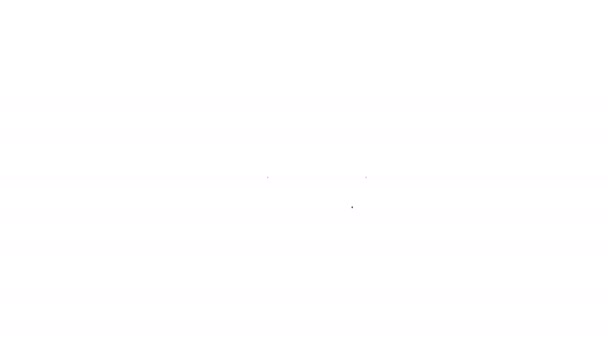 Zwarte lijn Elektrisch stopcontact pictogram geïsoleerd op witte achtergrond. Stroomaansluiting. Rosette symbool. 4K Video motion grafische animatie - Video