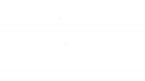 Línea negra Icono de puerta cerrada aislado sobre fondo blanco. Animación gráfica de vídeo 4K - Metraje, vídeo