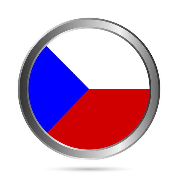 Czech Republic flag button. - ベクター画像