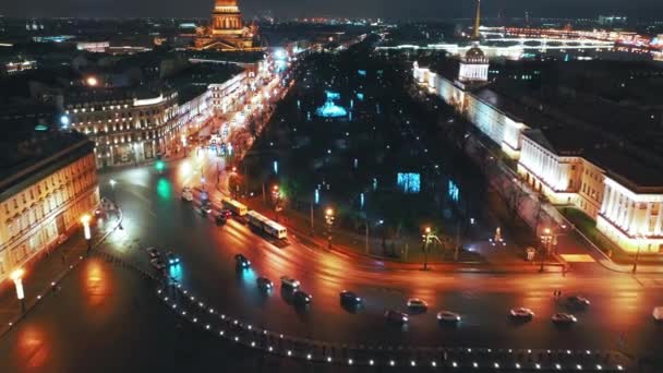 Widok z lotu ptaka na budynek Admiralicji, Petersburg, Rosja - Materiał filmowy, wideo