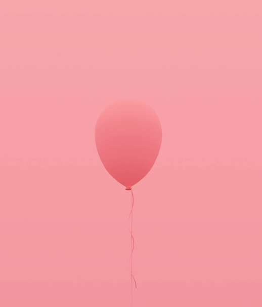 Balloon on pastel color background,3d rendering - Photo, image