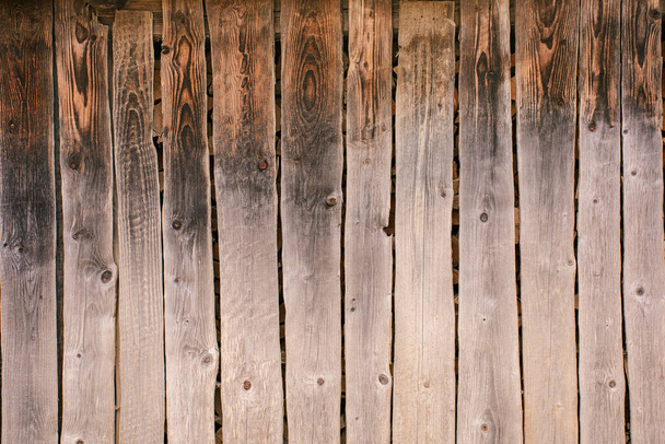 Fal, kerítés régi falusi fa deszkák, háttér és textúra. - Fotó, kép